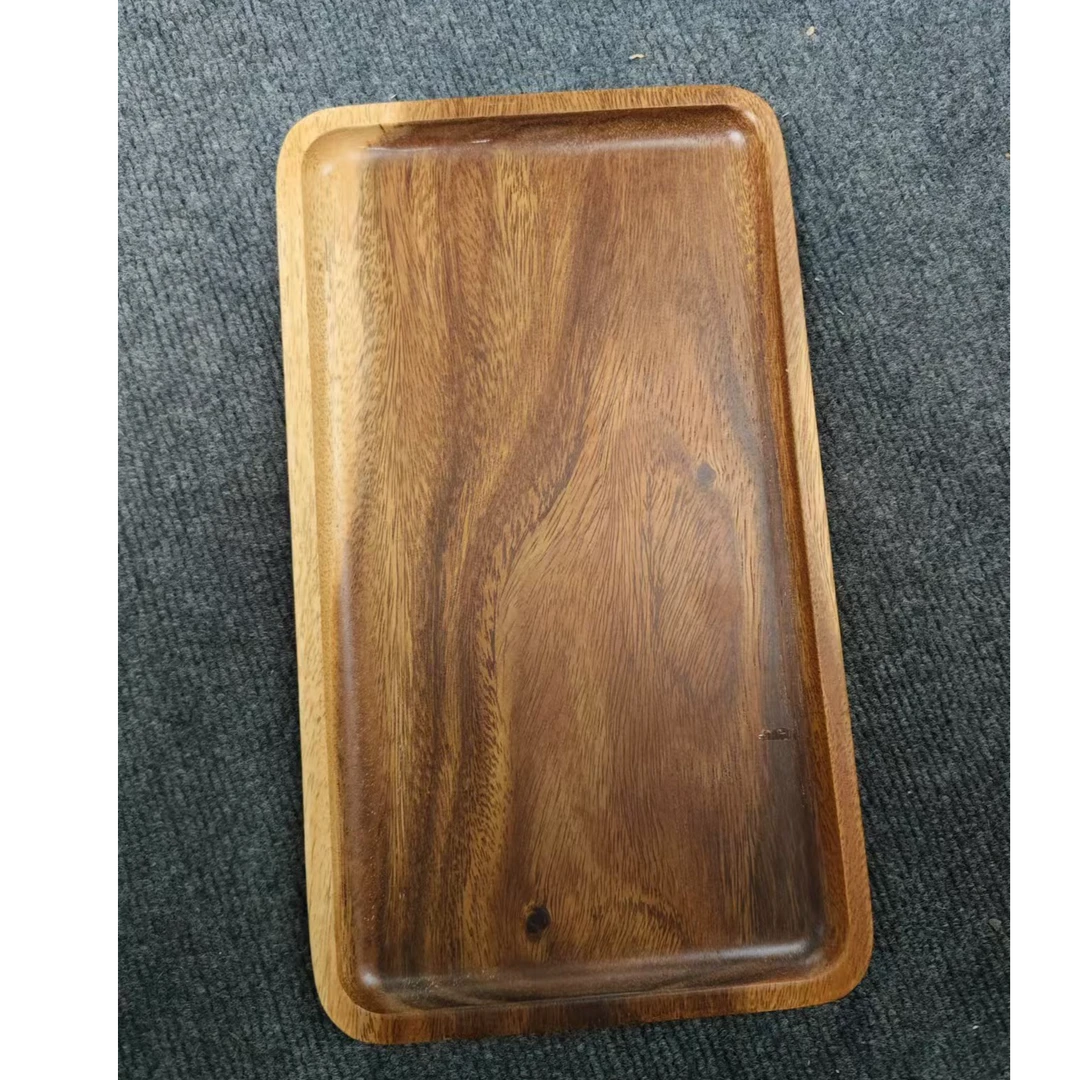 何适家居盘子高颜值ins风批发餐盘菜盘木盘乌檀木长方形相思木