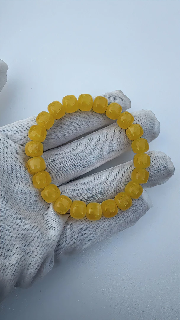 B156俄料蜜蜡9mm＋气质手串时尚经典潮流黄色老型百搭国风简约单圈