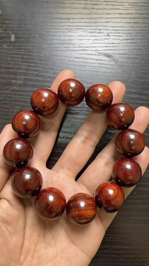 143【富贾精选】紫檀木2.0手串时尚潮流百搭念珠手链男女情侣特价款