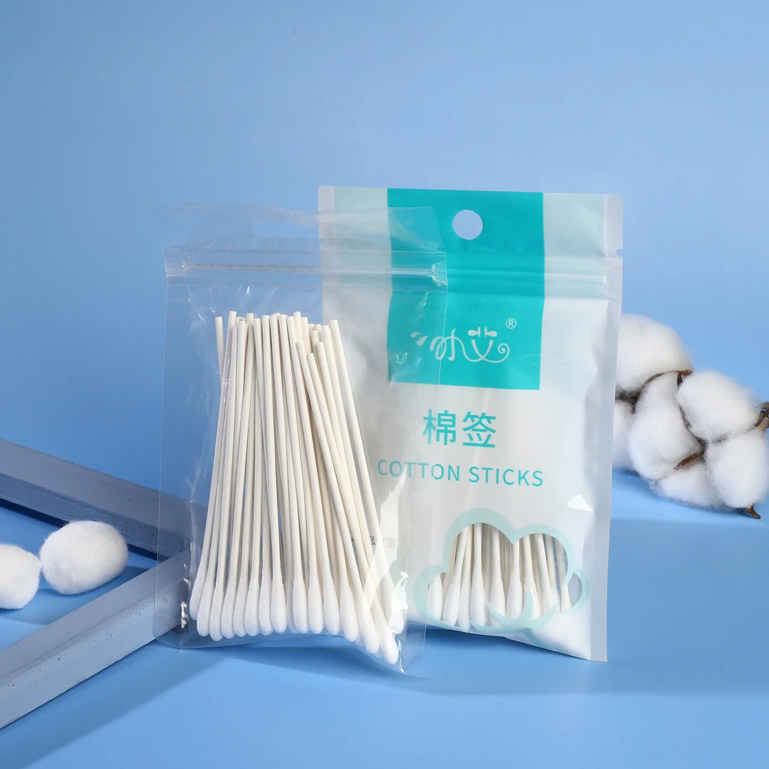 小 艾50支单头一次性家用多功能擦拭圆头家用杀菌棉签夏日旅行