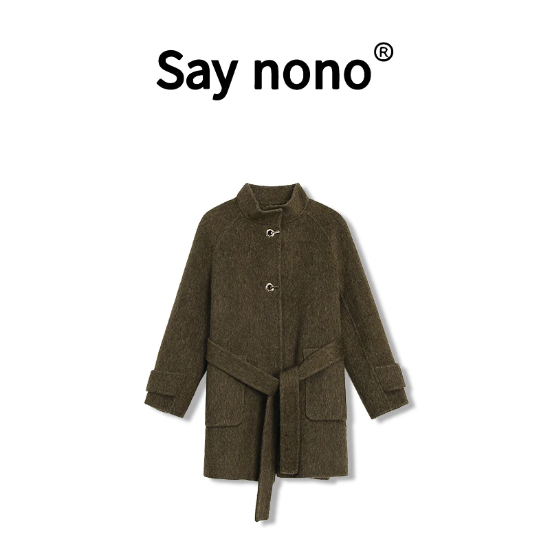 【懒猫nono】Say nono★女装中长款双面呢修身外套骆驼羊毛TY/236608