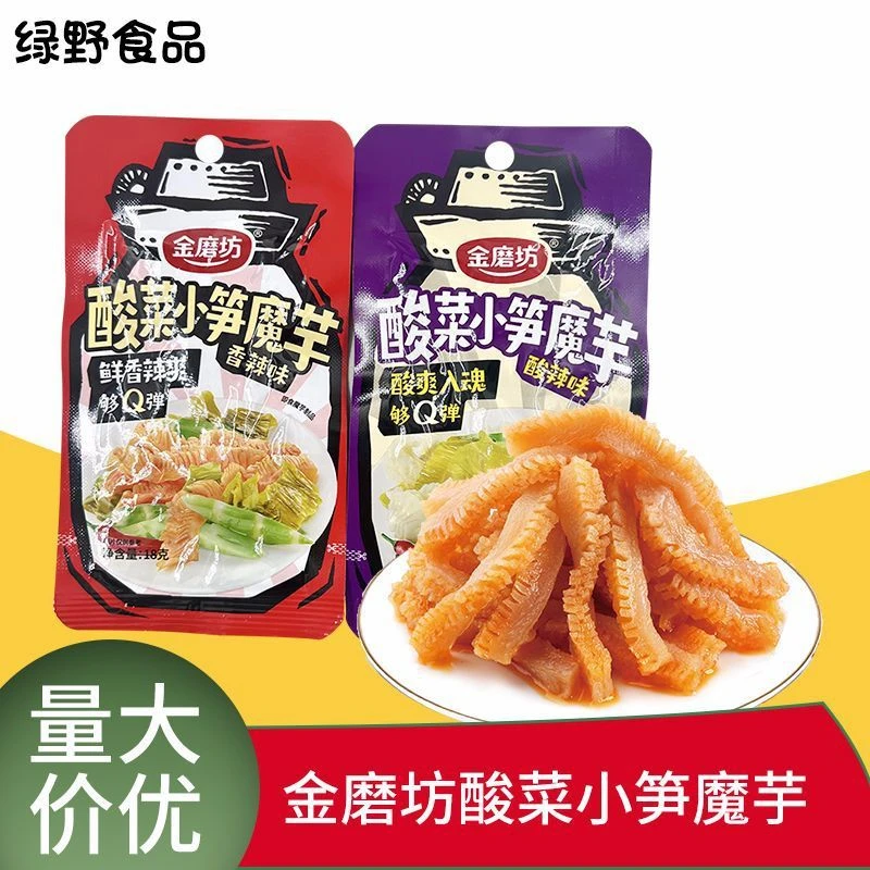 酸菜小笋魔芋香辣味酸辣味魔芋丝馋嘴小零食下饭菜零食追剧批发