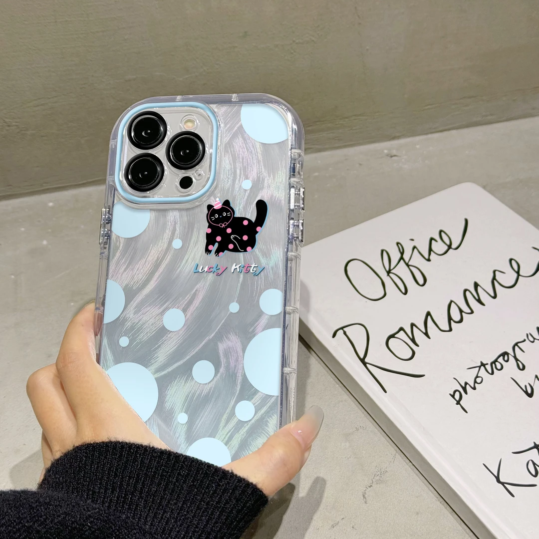 羽纱奶油斑点星星狗适用苹果16手机壳新款女华为mate60小众高级感