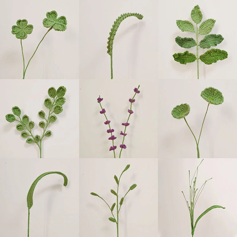 【 薰衣草 喷泉草  幸运草 】【非遗成品】手工钩织毛线花束成品