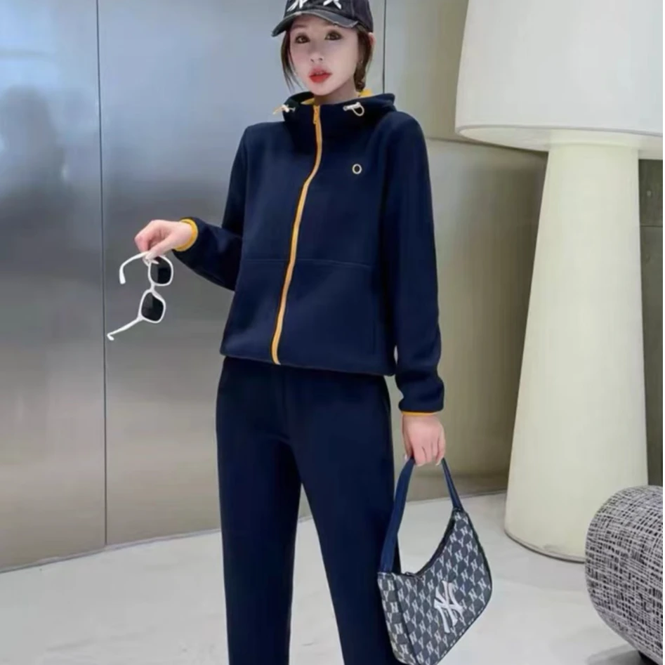 【秋季新款】“御寒锁温”防风一体绒休闲大码刺绣连帽百搭套装