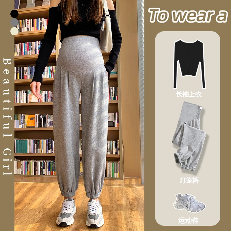 孕妇裤秋冬外穿冬季就加绒加厚托腹休闲束脚裤冬天新款灯笼长裤