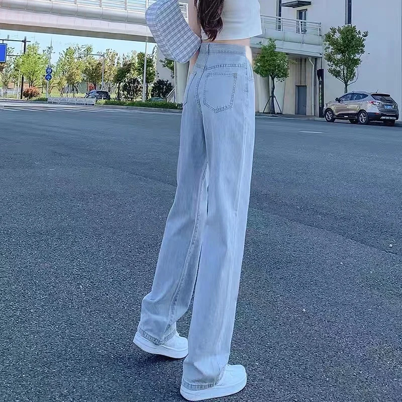 简约风孕妇直筒裤夏季薄款2024新款牛仔裤高弹休闲孕期托腹长裤夏