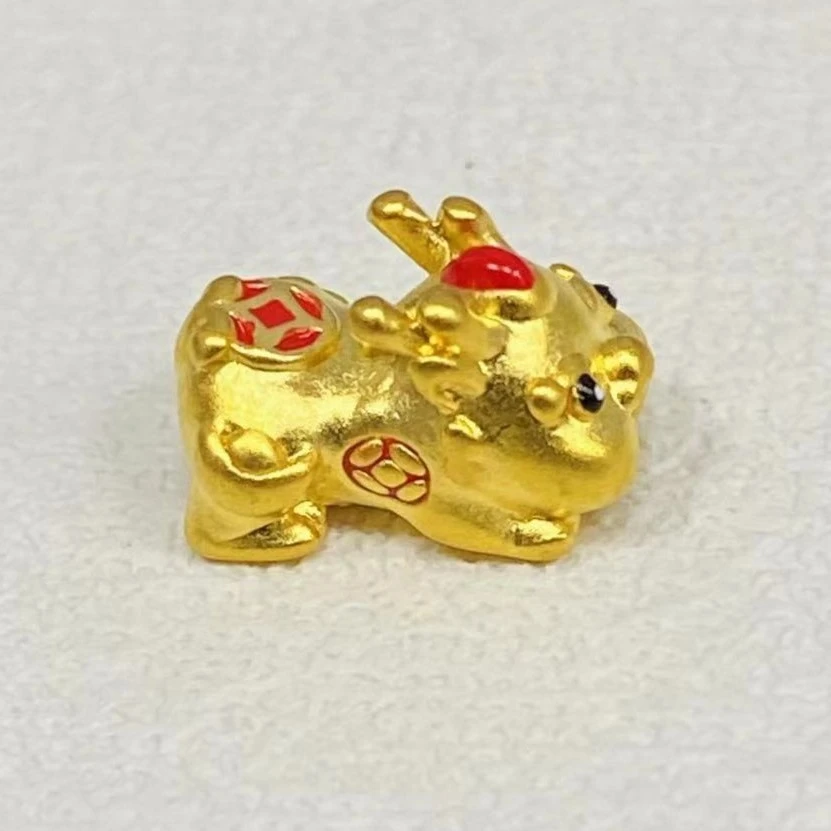 足金 烧蓝鸿运当头Q币大貔貅宝宝搭 玛 瑙手串@@A243