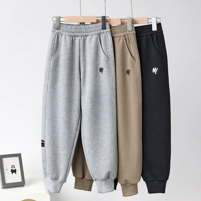 辰妈儿童卫裤春秋冬加绒男女童校园休闲百搭束脚裤中大童运动裤