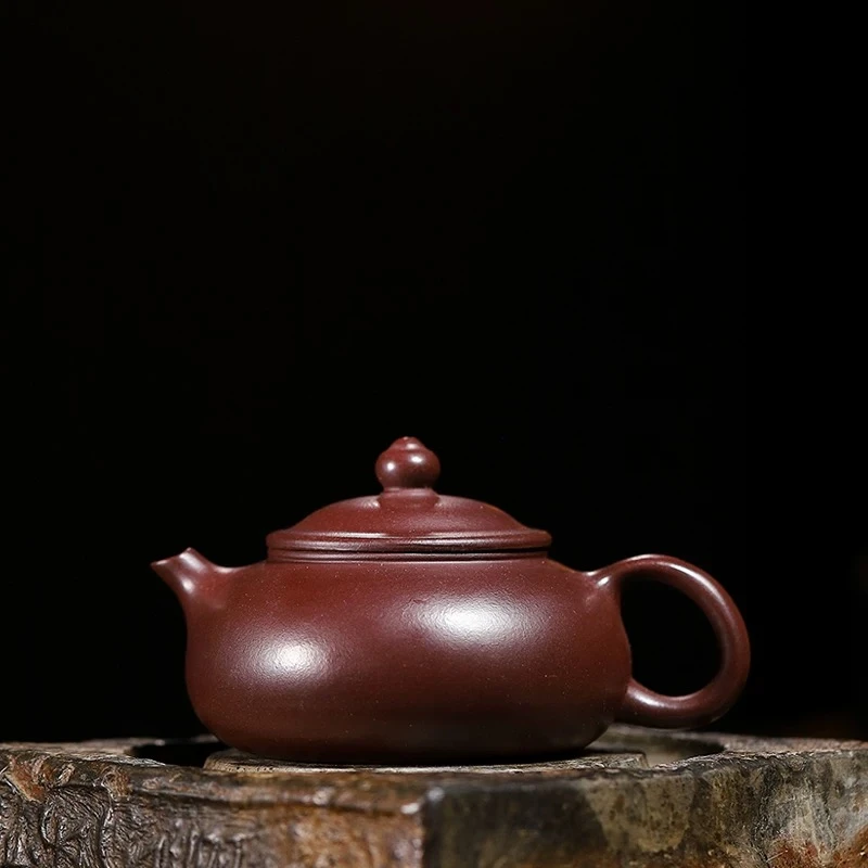 宜兴紫砂H1067刘群紫泥光素寒江