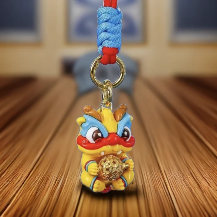 【正品】赚钱龙钥匙扣车挂件国潮转转龙手把件黄金龙吊坠送女朋友礼