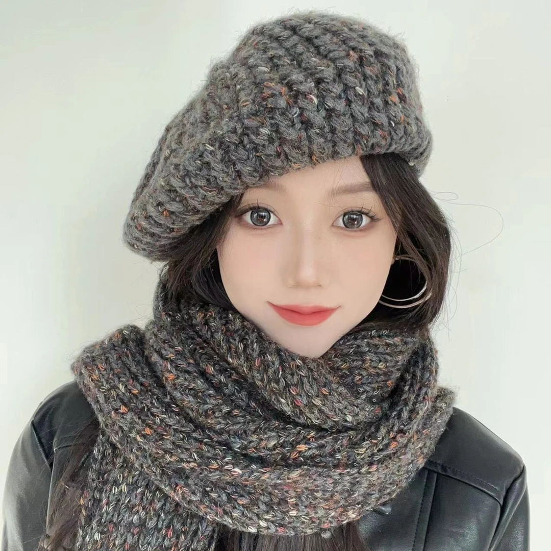 法纱!重工款!高克重针织秋冬氛围感美拉德穿搭围巾. 雪雪1538