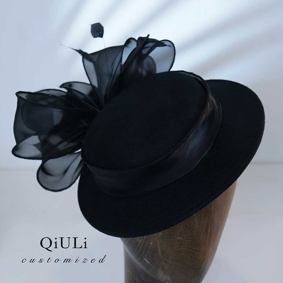 气质百搭羽毛圆饼头饰  2d427