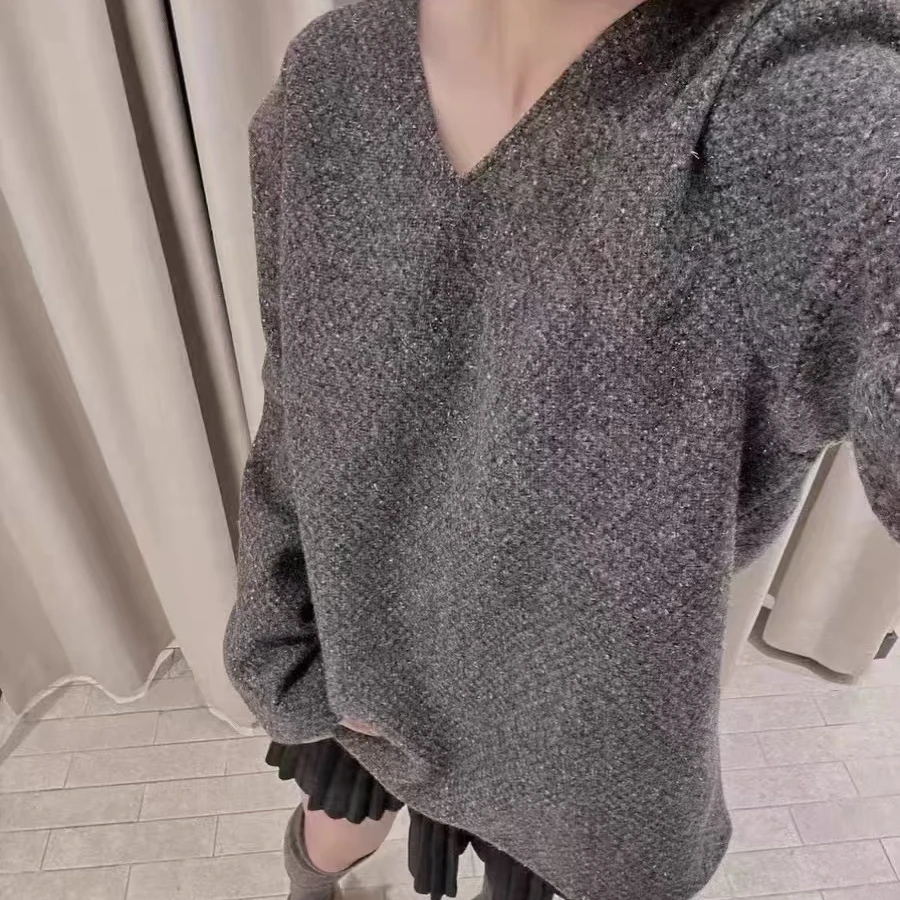 SanYeLan2024秋冬季新款简约时尚亮闪闪毛衣8583