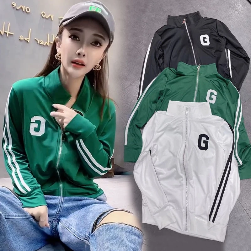 G字母女薄款休闲宽松运动外套拉链上衣防晒衣洋气百搭显瘦时尚夏