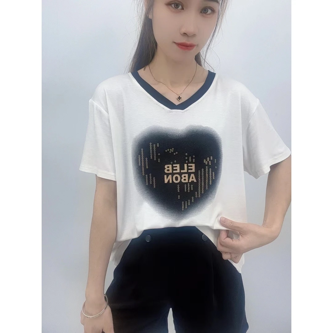 2024年新款潮流女装百搭休闲时尚爆款显瘦圆领宽松短袖t恤-ZT6782