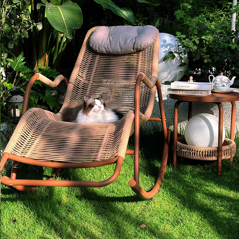 懒人摇摇椅藤椅躺椅午休家用户外庭院露台梦泽逍遥椅阳台休闲摇椅