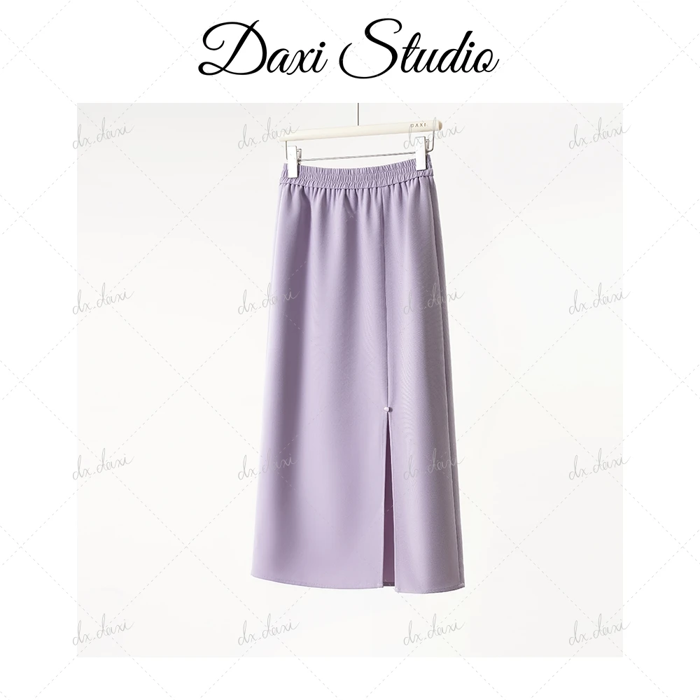 代大喜【一扇清风】国风开叉一字半身裙24春新款气质包臀裙