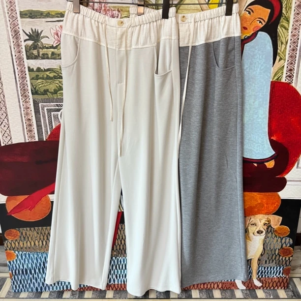 【大G精选】“元气” 设计感拼色抽绳休闲裤双色可选