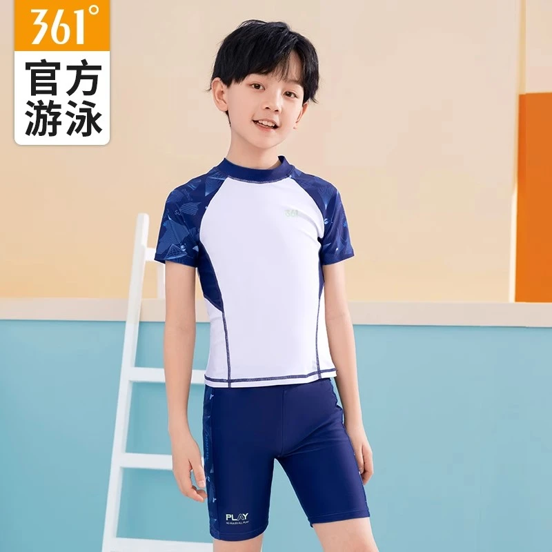 361°儿童泳衣高弹透气泳衣男童夏季游泳训练泳装温泉男童泳衣
