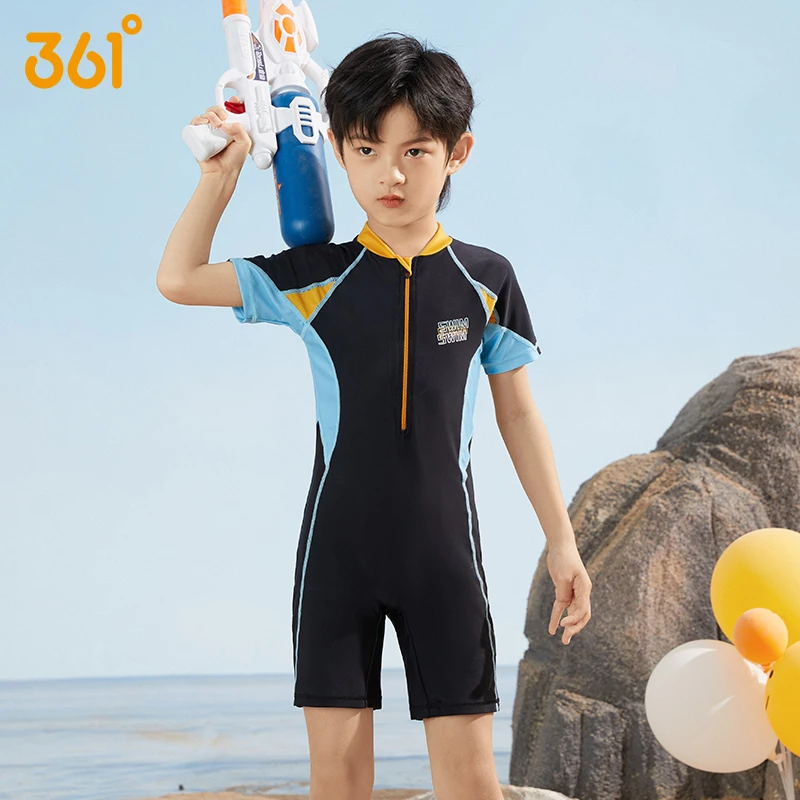 361°儿童运动男孩2025年新款男童分体游泳衣小童中大童青少年泳装