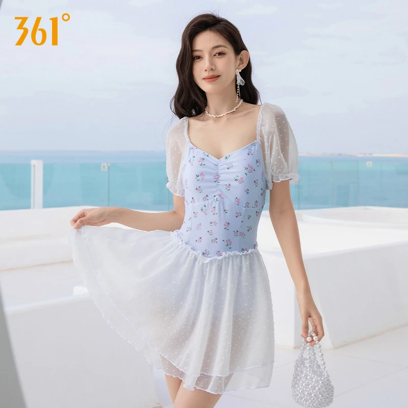 361°薄荷曼波女款连体2025夏新款保守裙式遮肚显瘦性感泡温泉泳衣