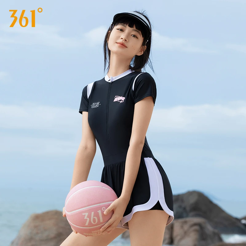 361°游泳衣女款保守遮肚显瘦连体泳衣女2025新款专业运动大码泳装