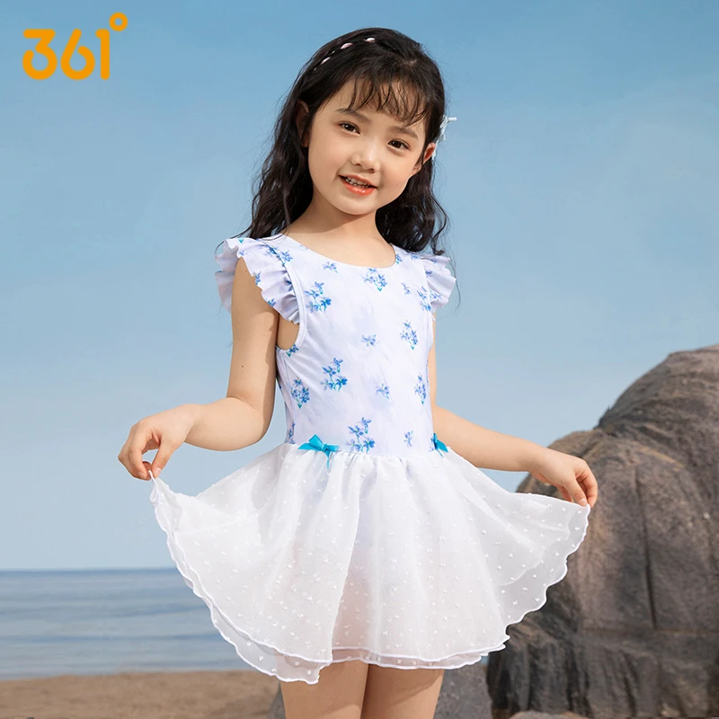 361°儿童泳衣女孩2024新爆款连体纱裙女童泳衣小中大童温泉公主裙