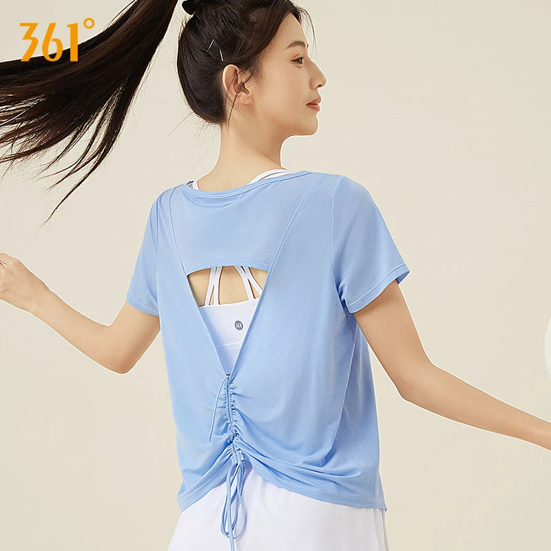 361°运动健身T恤透气女透气宽松跑步显瘦健身衣瑜伽罩衫夏季款女