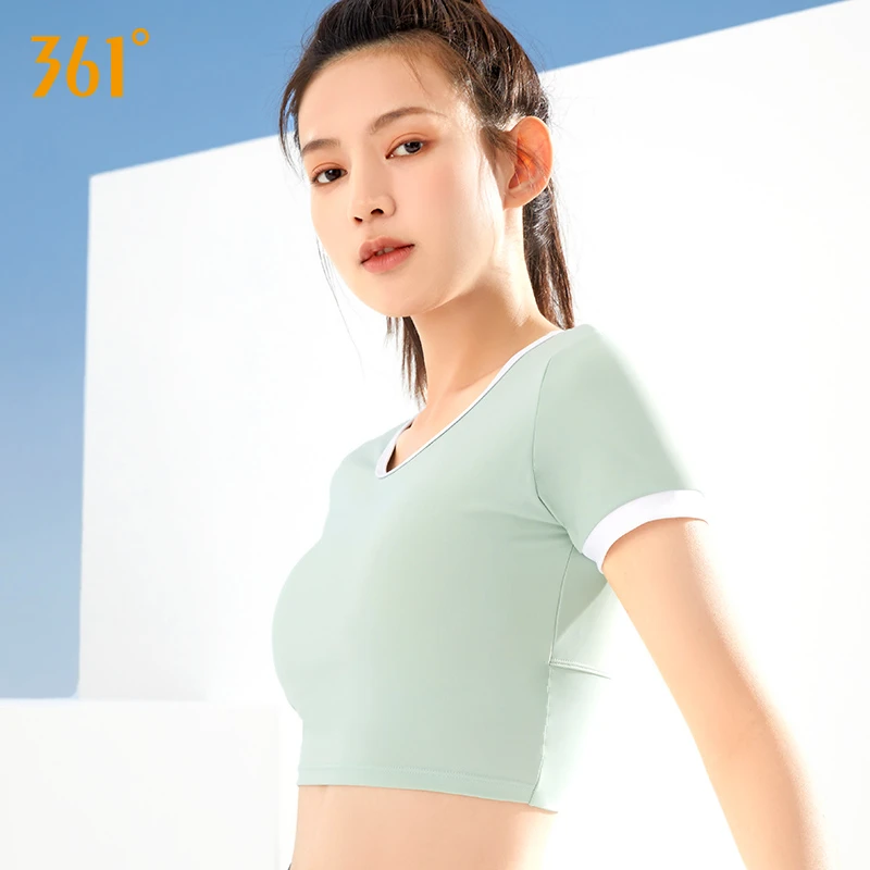 361°女瑜伽服夏季薄款透气跑步短袖带胸垫T恤高腰提臀健身外穿裤
