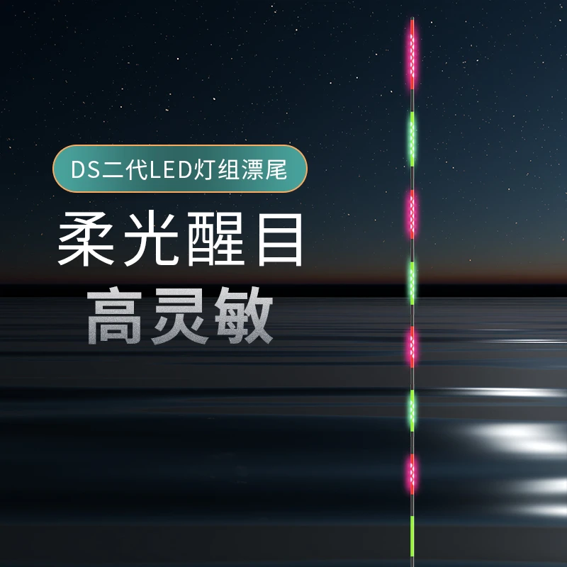 民间艺人DS二代超轻喷绘高灵敏日夜两用冷光LED灯组电子浮漂漂尾
