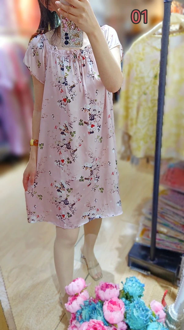 140斤以内放心穿，下单备注图片右上角的数字，真丝娃娃裙