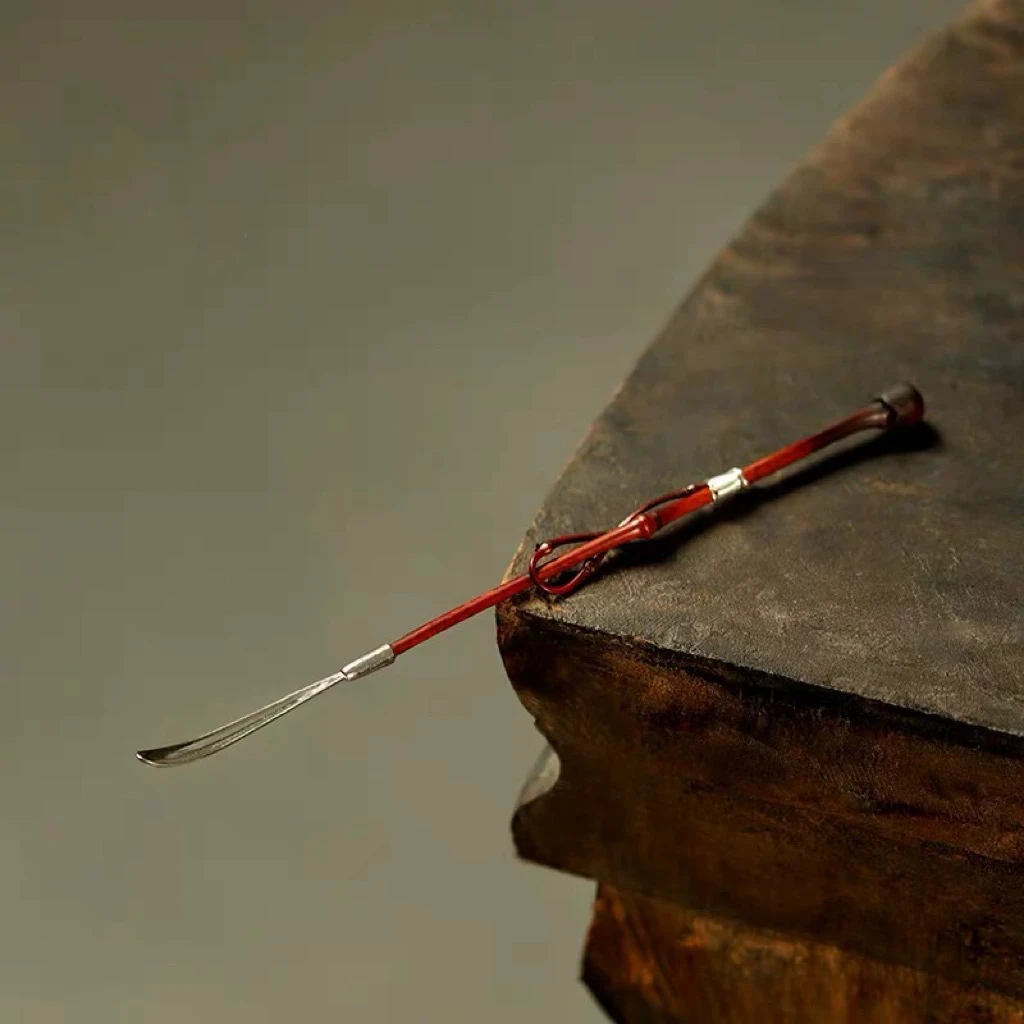 【刷刷甄选】古篱·绕孟茶拨深色（长19cm）丨手工绕竹