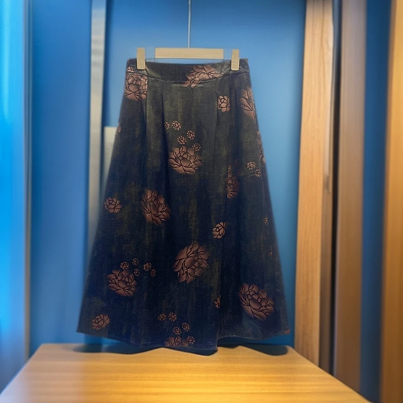 180【金姐专属】新款重工气质时尚金丝百搭A字半裙