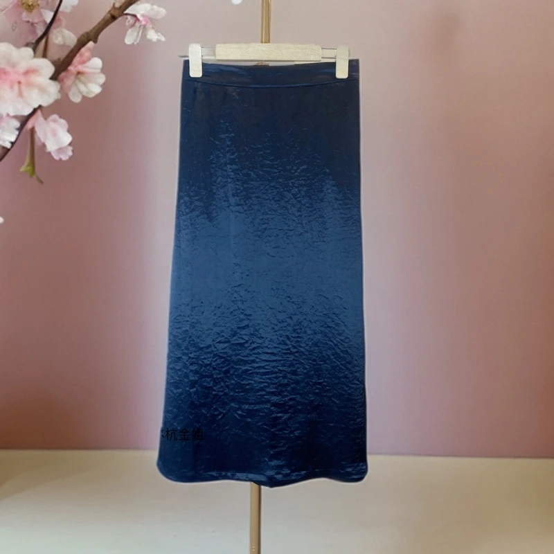 536【金姐专属】新款高定油皮重锻显瘦高级直筒半裙