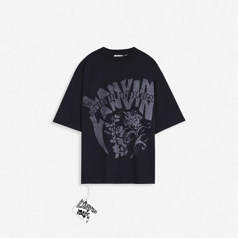 LANVIN LAB x FUTURE 2024新品男女同款oversize印花T恤棉春夏