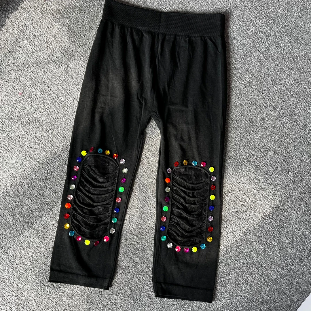 youkinyeah/有点野爱心网纱7分打底裤律动莫兰迪