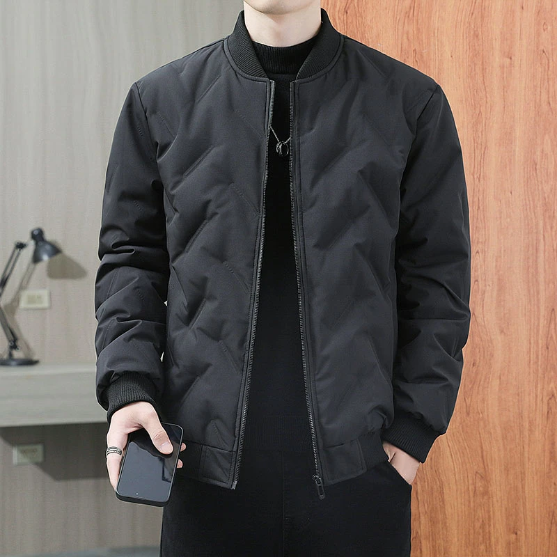 2024冬季棒球领棉衣棉袄男潮流韩版修身短款外套青年保暖上衣棉服