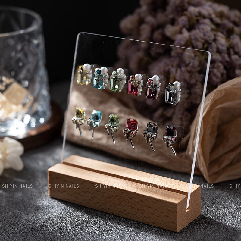 美甲亚克力实木展示板穿戴甲作品造型饰品样板收纳工具拍照道具