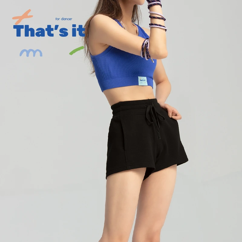 柏屋&周丽君Thatisit时尚三分裤舞蹈运动黑色练功裤ZLJ24581026