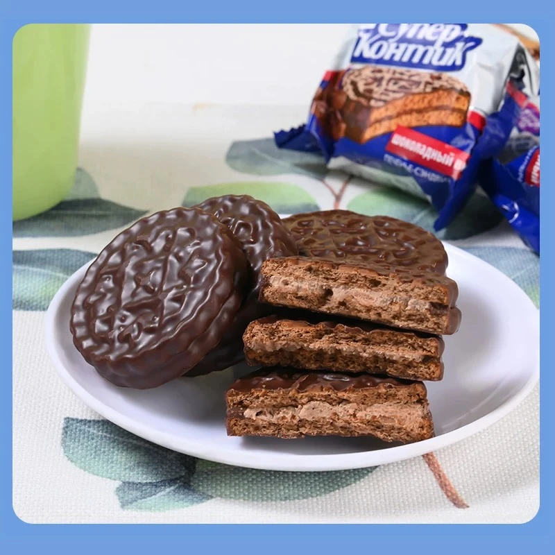 俄罗斯进口三明治巧克力饼干250克