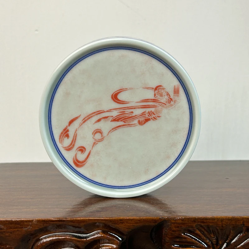 景德镇七丞堂拓片敦煌三兔飞天茶具陶瓷杯垫盖置家用功夫茶复古