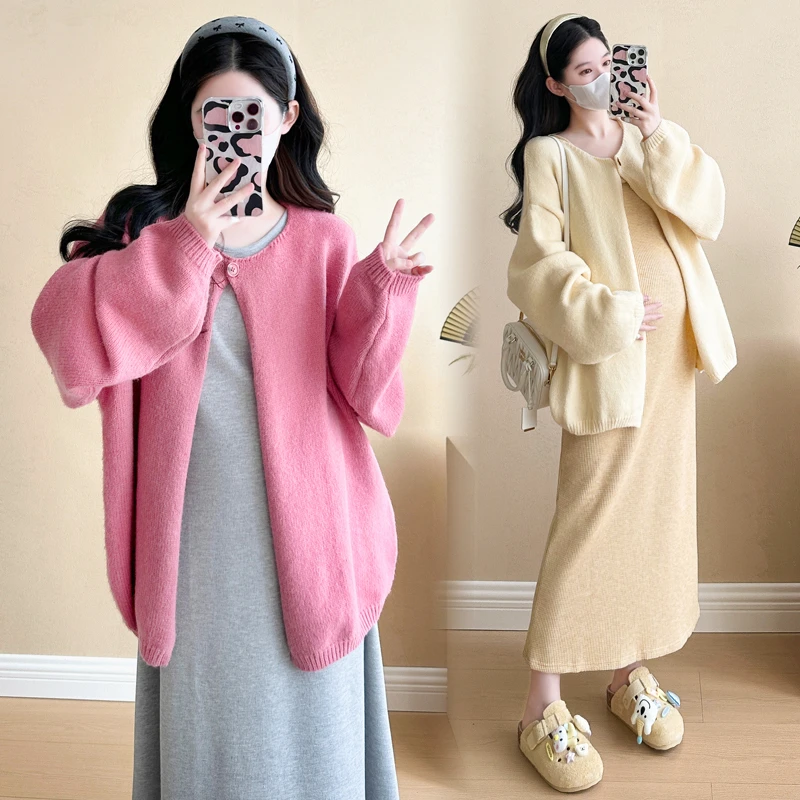 【喵喵严选】孕妇装春季新款孕妇套装时尚宽松潮妈背心裙孕妇两件套