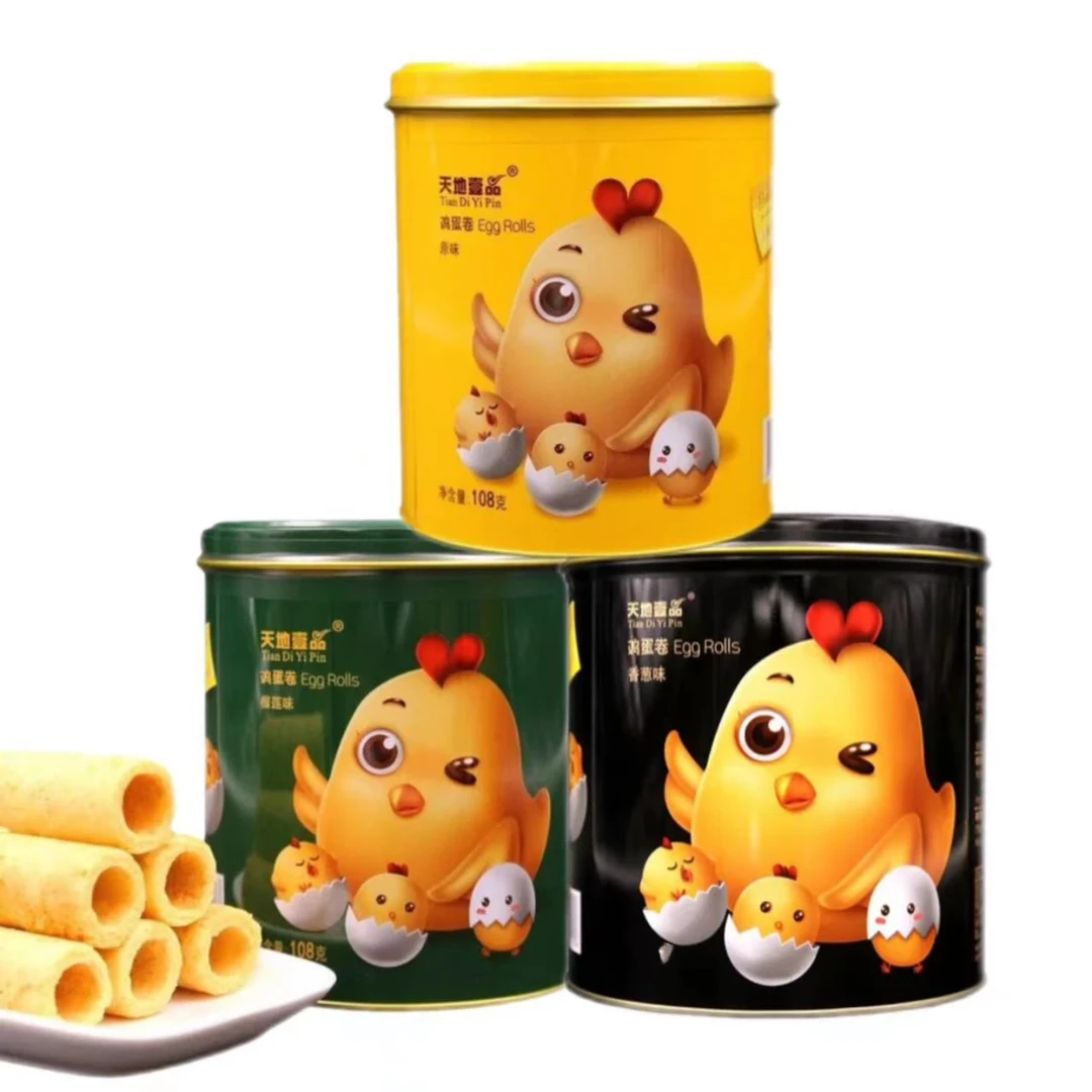 天地壹品鸡蛋卷原味香葱味榴莲味圆桶传统手工饼干蛋卷零食蛋卷酥