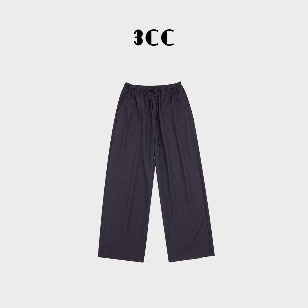 3CC夏季新款'夏日凉凉山本裤'薄款系带阔腿直筒休闲裤7156