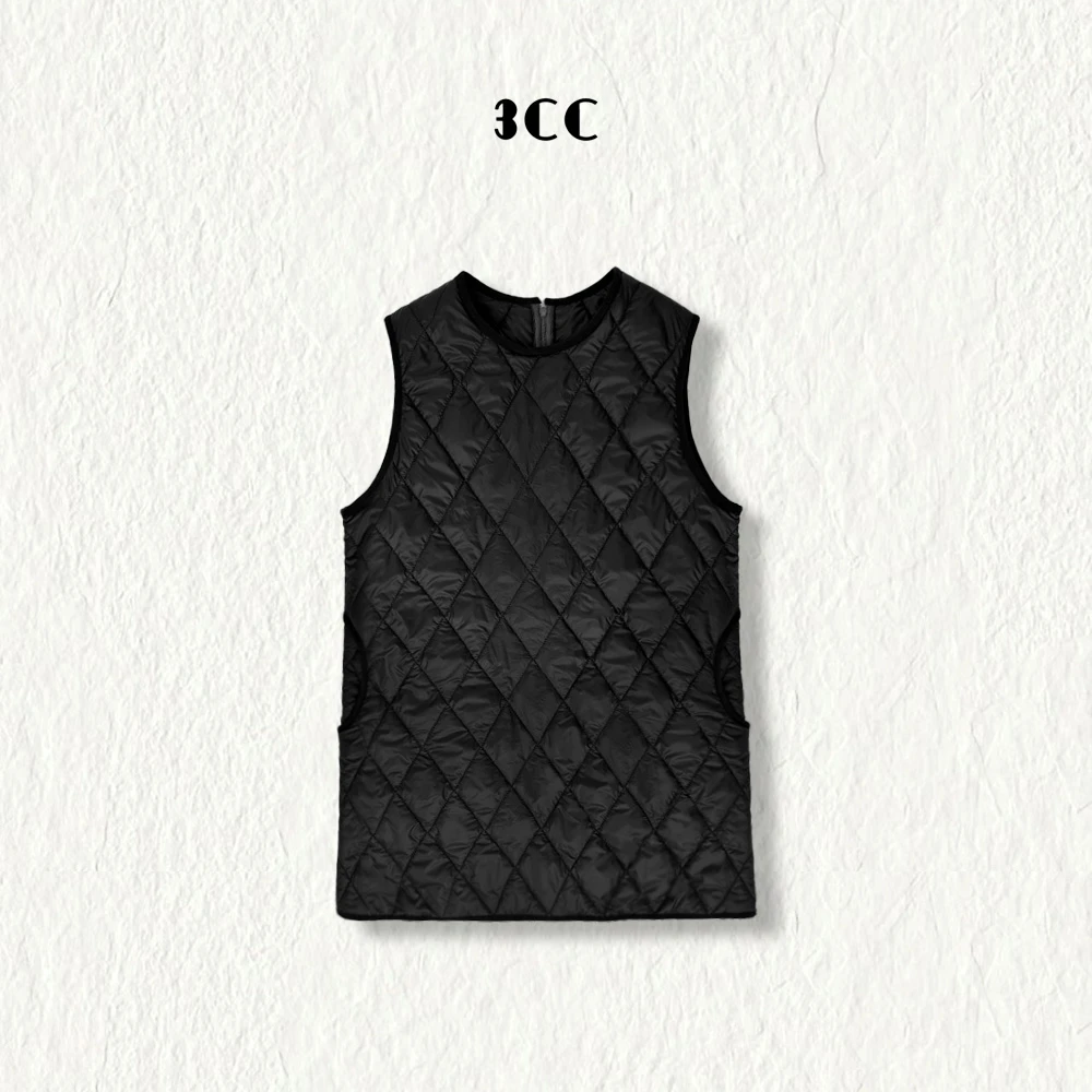 3CC【锁温小马甲】设计款菱格背心马甲裙秋冬新款大衣伴侣内胆8771