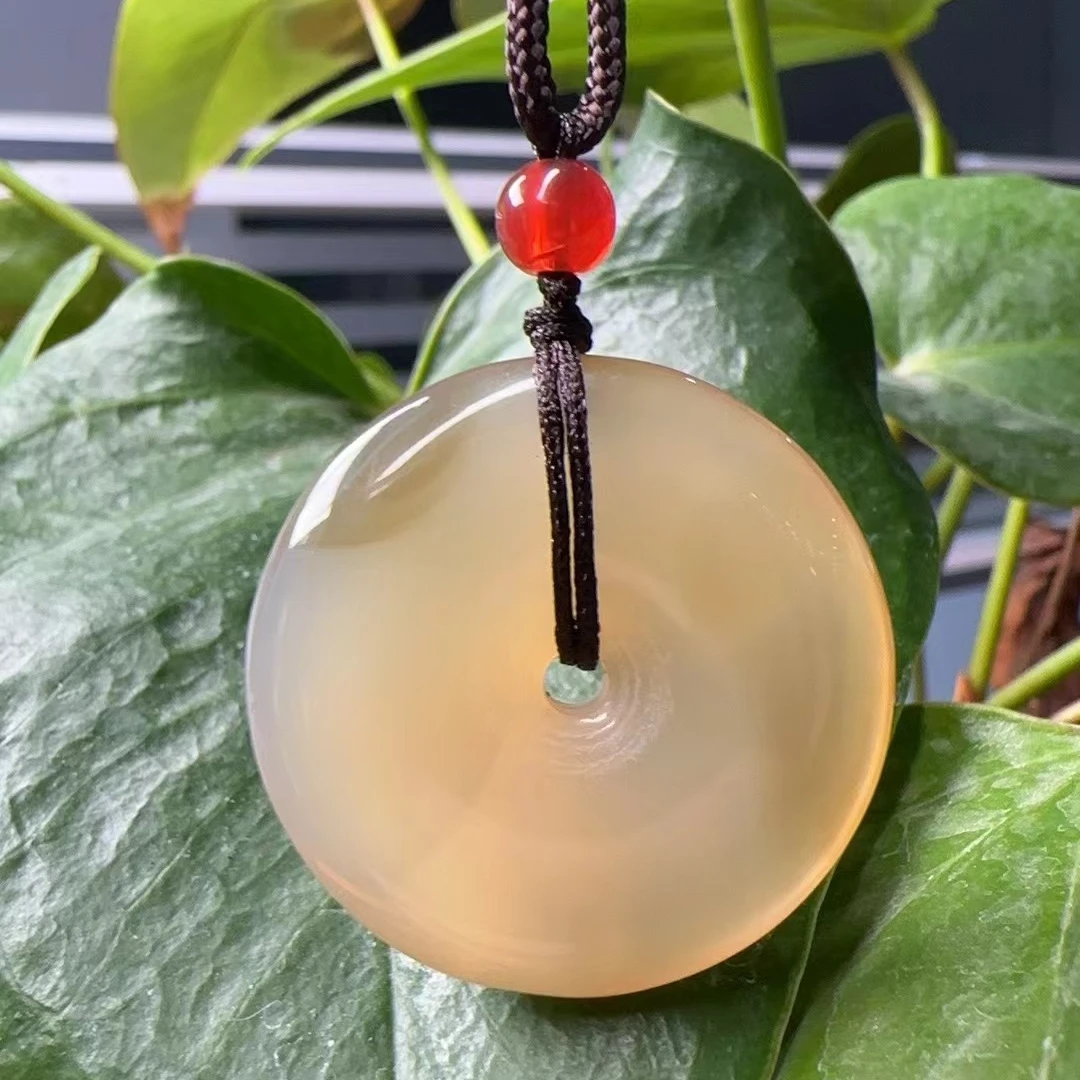 天然玛瑙冰黄玉髓平安扣【多样性发其一】