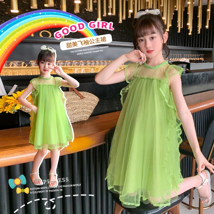女童洋气连衣裙夏款2024新款韩版儿童大童夏季裙子女孩公主裙