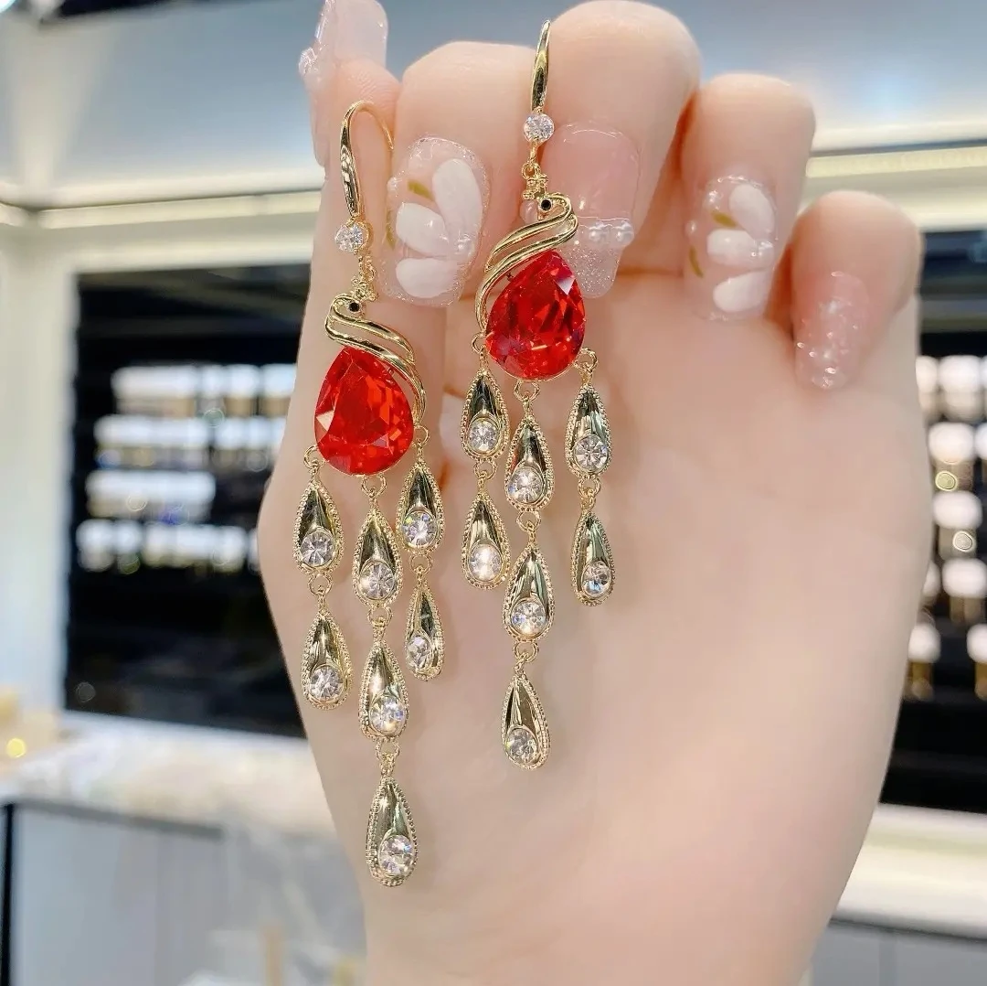 铜合金珐琅耳饰 《50号商品》凤舞九天新款中国风轻奢耳饰