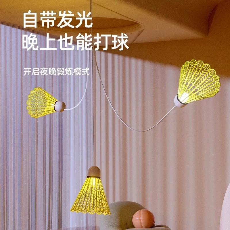羽毛球单人打训练器回弹带线室内儿童家用固定个人夜光羽毛球1164